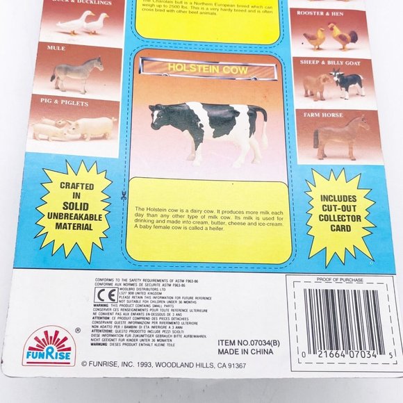 Blue Ribbon Farm Animal Collection Fun Rise Toy Set charolais bull Holstein Cow - Picture 4 of 10
